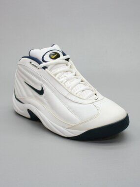 Nike Ladies 10 Double Clutch White Blue Basketball Gym Shoes Sneakers 306632-141